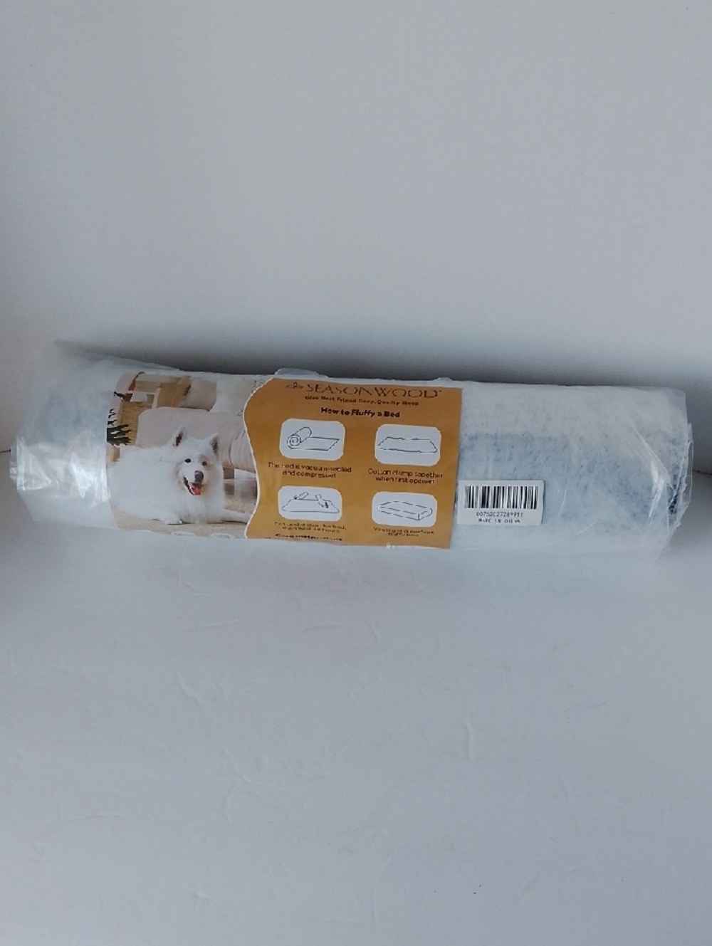 Season Wood Pet Bed Foam Mattress - White/Gray